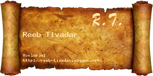 Reeb Tivadar névjegykártya